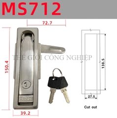 Khóa tủ điện MS712-1 / MS713 | Khóa phẳng ngoài trời, khóa tủ phân phối, khóa trạm sạc