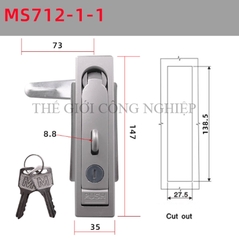 Khóa tủ điện MS712-1 / MS713 | Khóa phẳng ngoài trời, khóa tủ phân phối, khóa trạm sạc
