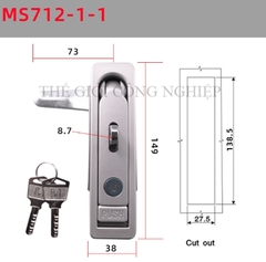 Khóa tủ điện MS712-1 / MS713 | Khóa phẳng ngoài trời, khóa tủ phân phối, khóa trạm sạc