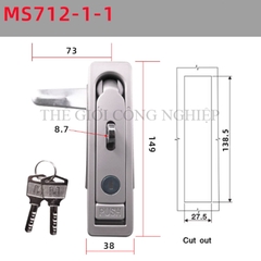 Khóa tủ điện MS712-1 / MS713 | Khóa phẳng ngoài trời, khóa tủ phân phối, khóa trạm sạc