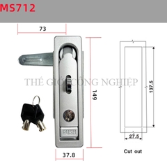 Khóa tủ điện MS712-1 / MS713 | Khóa phẳng ngoài trời, khóa tủ phân phối, khóa trạm sạc