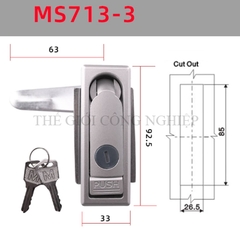 Khóa tủ điện MS712-1 / MS713 | Khóa phẳng ngoài trời, khóa tủ phân phối, khóa trạm sạc