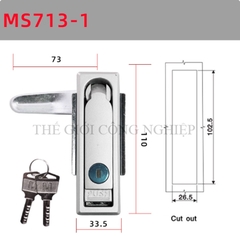 Khóa tủ điện MS712-1 / MS713 | Khóa phẳng ngoài trời, khóa tủ phân phối, khóa trạm sạc