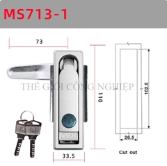 Khóa tủ điện MS712-1 / MS713 | Khóa phẳng ngoài trời, khóa tủ phân phối, khóa trạm sạc