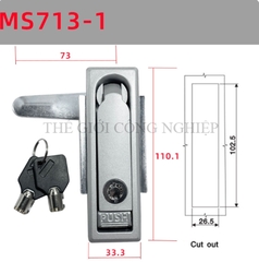 Khóa tủ điện MS712-1 / MS713 | Khóa phẳng ngoài trời, khóa tủ phân phối, khóa trạm sạc