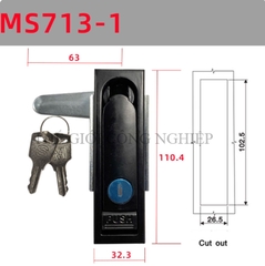 Khóa tủ điện MS712-1 / MS713 | Khóa phẳng ngoài trời, khóa tủ phân phối, khóa trạm sạc