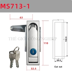 Khóa tủ điện MS712-1 / MS713 | Khóa phẳng ngoài trời, khóa tủ phân phối, khóa trạm sạc