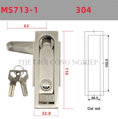 Khóa tủ điện MS712-1 / MS713 | Khóa phẳng ngoài trời, khóa tủ phân phối, khóa trạm sạc