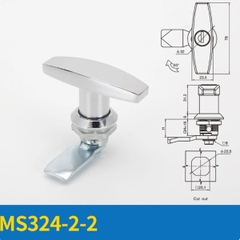 Khóa tay nắm tủ điện MS324-1-2 – Khóa hợp kim kẽm cho tủ điện, tủ phân phối, tủ máy công nghiệp
