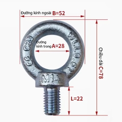 Bu Lông Móc Cẩu GB825 M8 M10 M12 M14 M16 M18 M20