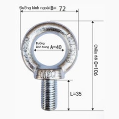 Bu Lông Móc Cẩu GB825 M8 M10 M12 M14 M16 M18 M20