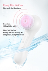 Máy rửa mặt KSKIN KD3033S đầu cọ xoay tròn kèm sóng rung sonic