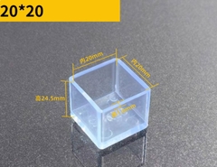 Nút bịt đầu ống vuông PVC trong suốt – Nắp chụp chân bàn ghế, ống sắt