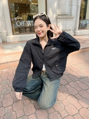 Áo khoác dù siêu nhẹ Crop Windbreaker khóa kéo 2 đầu W12024