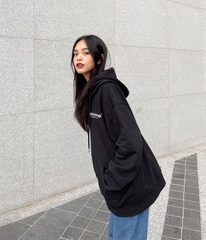 ÁO KHOÁC NAM/NỮ HOODIE ZIP UNIME BASIC ESSENTIAL - ĐEN