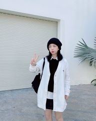Áo Khoác Cardigan Follow Your Heart - Trắng