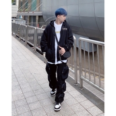 Áo khoác dây kéo Unime Hoodie Zip Flex 1.0 - Màu đen