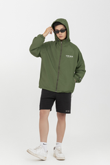 ÁO KHOÁC DÙ 2 LỚP UNIME ESSENTIAL UTILITY - XANH RÊU