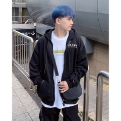 Áo khoác dây kéo Unime Hoodie Zip Flex 1.0 - Màu đen