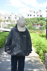 Áo khoác hoodie zip nam/nữ vải chân cua Unime Basic Essential - Xám chì