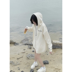 Áo khoác dây kéo Unime Hoodie Zip Flex 1.0 - Màu kem