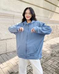 ÁO KHOÁC NAM/NỮ HOODIE ZIP UNIME BASIC ESSENTIAL -  XANH NAVY