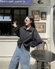 Áo khoác dù siêu nhẹ Crop Windbreaker khóa kéo 2 đầu W12024