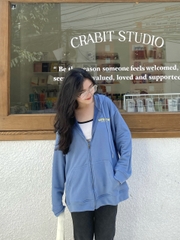 ÁO KHOÁC NAM/NỮ HOODIE ZIP UNIME BASIC ESSENTIAL -  XANH NAVY