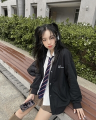 Áo Khoác Cardigan Nam/Nữ Unime Choose To Shine - Đen
