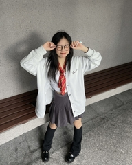 Áo Khoác Cardigan Nam/Nữ Unime Choose To Shine - Xám Xanh
