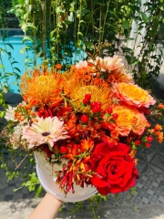 Hộp Hoa 079 - Tone Cam Đỏ