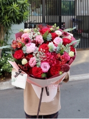 Bó Hoa Tone Đỏ 046 - Mẫu Đơn (Peony)