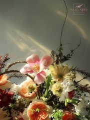 Giỏ Hoa Garden Tone Đỏ 019