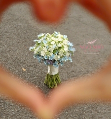 Bó hoa cưới sao xanh mix sao trắng