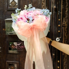 Bó hoa Mẫu Đơn/ Peony Sarah nơ hồng