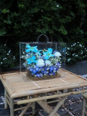 Hộp Hoa Mica - Tone Xanh 302