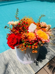 Hộp Hoa 079 - Tone Cam Đỏ