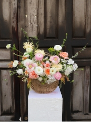 Giỏ hoa Garden Tone Hồng 018