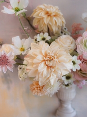 Tranh Hoa Lụa- Tone Kem Cam Sang Trọng 108