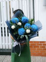 Bó Hoa Cúc Mẫu Đơn Xanh Blue 248