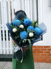 Bó Hoa Cúc Mẫu Đơn Xanh Blue