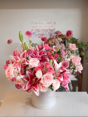 Hộp Hoa Ly Kép Tone Hồng 622