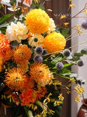 Kệ Hoa Chúc Mừng Tone Vàng Cam 1070