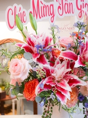 Bình Hoa Ly Kép Tone Hồng 268