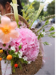 Giỏ Hoa Nhập Khẩu Tone Hồng 022