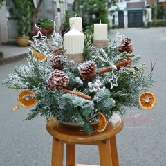 Hôp thông mix nến thơm phủ tuyết trắng