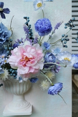 Tranh hoa lụa - Tone Xanh