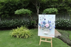 Tranh hoa lụa - Tone Xanh