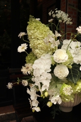 Bình hoa tông xanh lá vs trắng