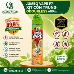 XỊT MUỖI JUMBO VAPE F10 HUONG CAM CHANH 600 ML x 24 chai